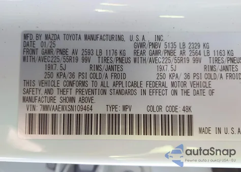 2025 Mazda Cx-50 Hybrid Premium Plus Package from USA, damaged, VIN 7MMVAAEWXSN109464